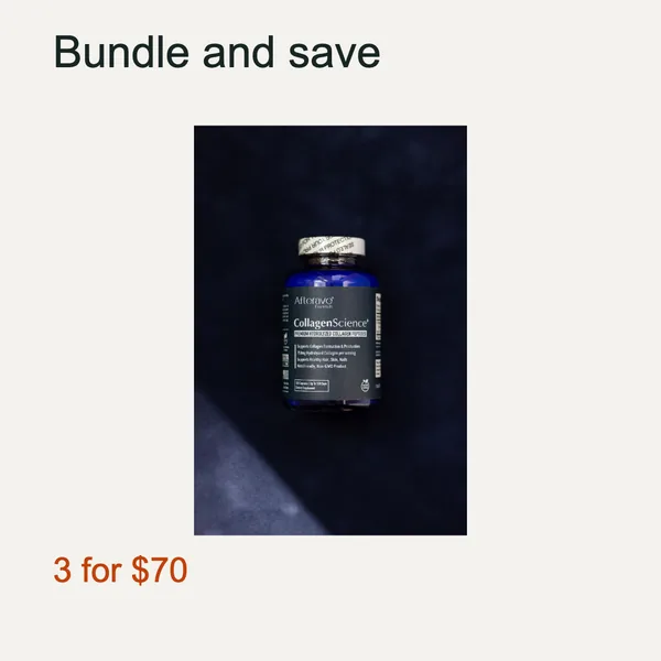 Same supplement bottle with headline "Bundle and save" and offer "3 for $70"