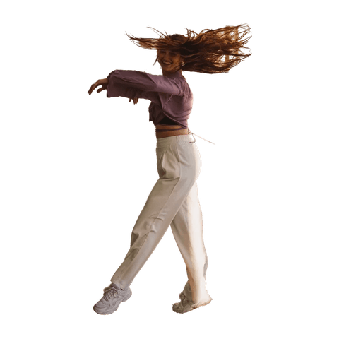 A real transparent PNG of a dancer on a dark background: only the dancer is visible